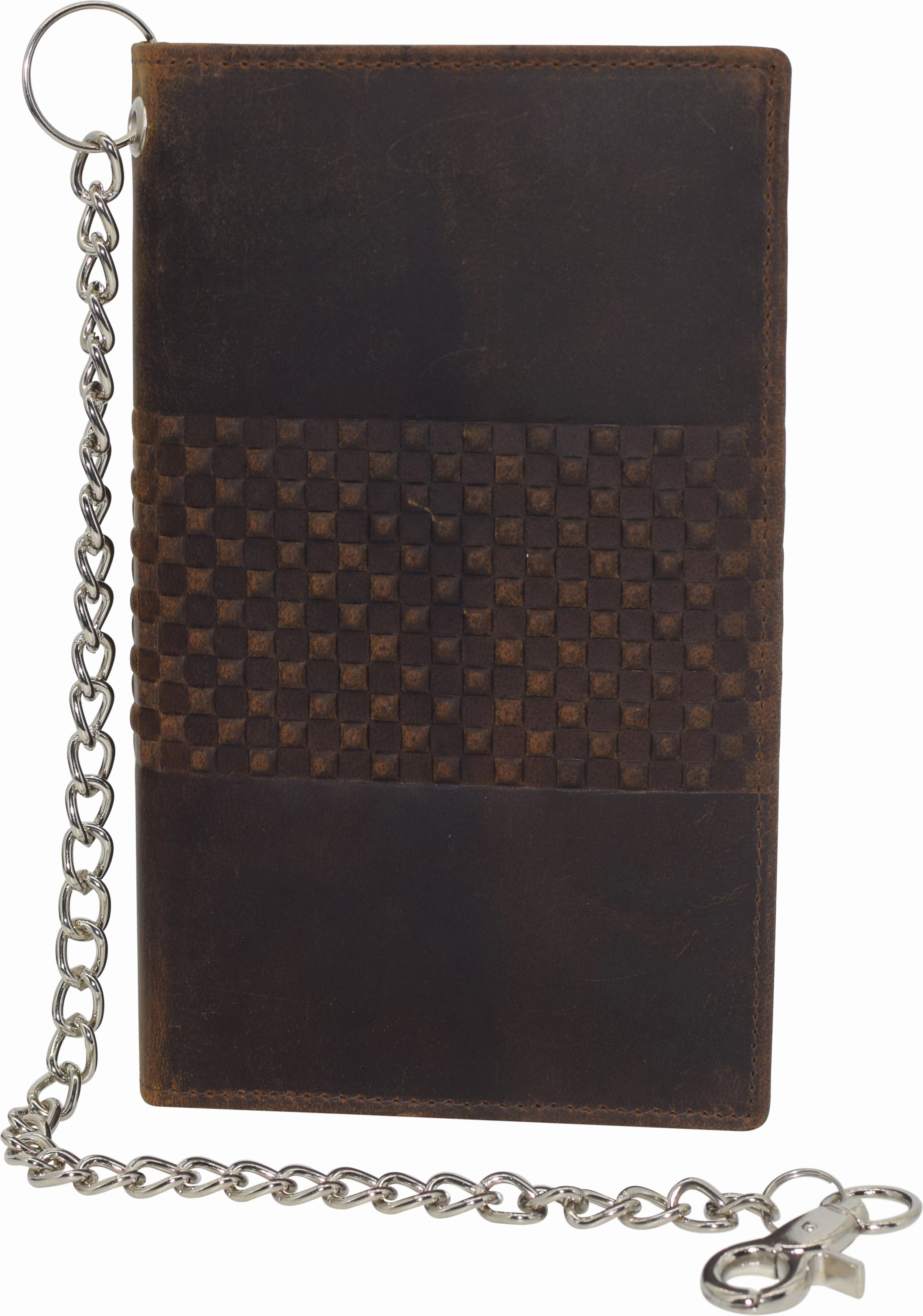 Instant Savings Inside Save Big Online Rfid Blocking Bifold Vintage Leather Credit Card Id Holder Long Steel Chain Wallet