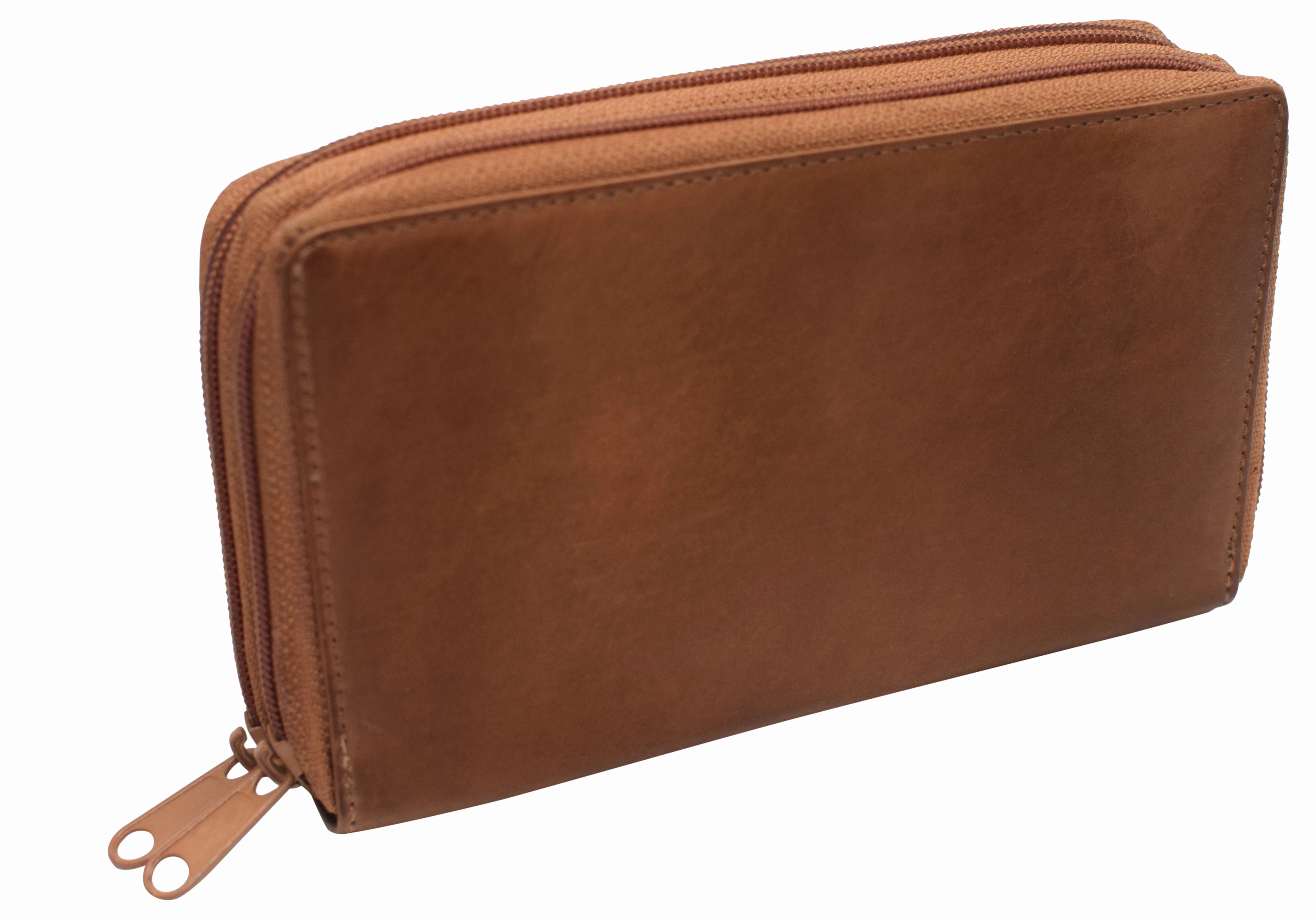 Mega Discount Event Women'S Rfid Blocking Double Zipper Smartphone Leather Wallet With Removable Checkbook Holder
