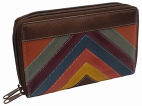 Women'S Rfid Blocking Double Zipper Smartphone Leather Wallet With Removable Checkbook Holder Hot Pick Sale