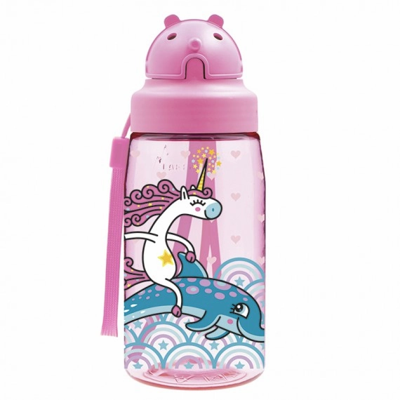 Big Savings Event Tritan Kids Straw Bottle With Oby Cap Cartoon Designs - 15Oz