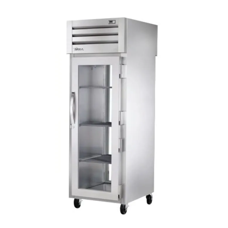 True STR1RPT-1G-1G-HC 27 1/2" One Section Pass Thru Refrigerator, (1) Right Hinge Glass Door, 115v