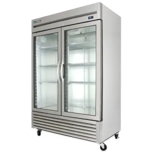 True T-49G-HC~FGD01 54" Two Section Reach In Refrigerator, (2) Left/Right Hinge Glass Doors, 115v