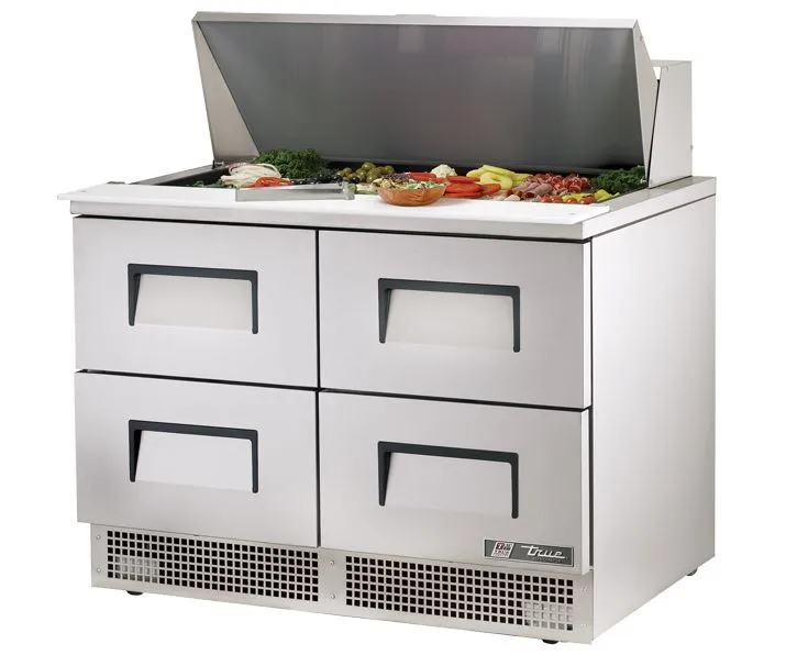 True TFP-48-18M-D-4, Commercial 48" Sandwich/Salad Prep Table w/ Refrigerated Base, 115v