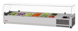 Turbo Air - CTST-1500G-13-N, Commercial E-Line Countertop Salad Table, with clear hood, 59??L