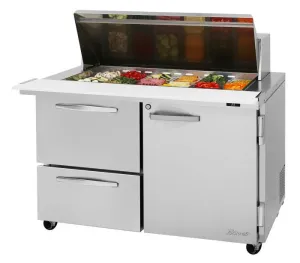 Turbo Air - PST-48-18-D2R-N, Commercial PRO Series Mega Top Sandwich/Salad Prep Table, two-section