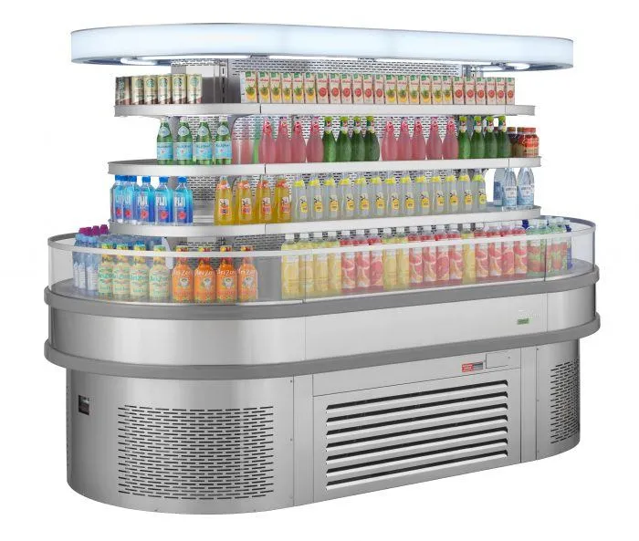 Turbo Air - TIOM-48RSRS-N, 96"L Oval Type Combined Unit, 48"Half-Round (2EA) 48"Square (1EA) - Stainless steel
