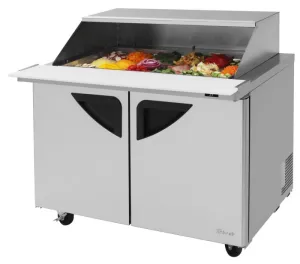 Turbo Air - TST-48SD-18-N-SL, Commercial Super Deluxe mega top unit ?C slide back lid, Two-section