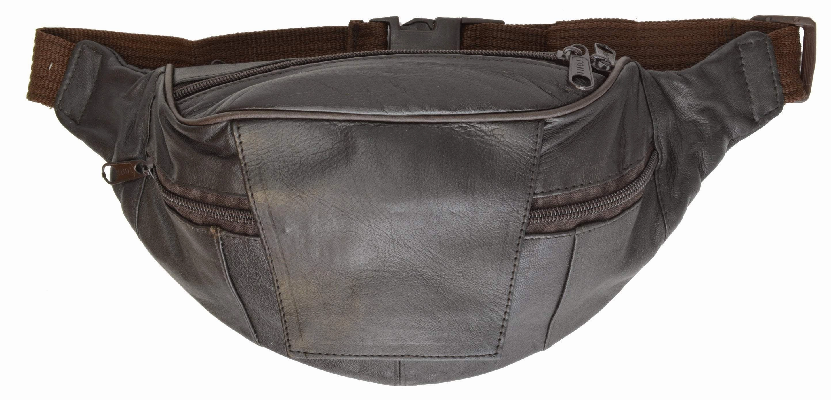 Today Only Discount Alert Dont Miss This Deal Unisex Genuine Leather Fanny Pack Waist Pouch Belt Bag Purse Hip Pouch Travel