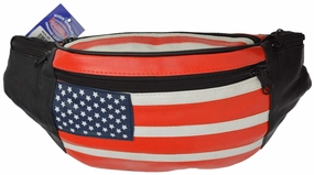 Special Deal Frenzy Usa Flag Leather Waist Fanny Pack Belt Bag Pouch Travel Hip Purse Men Women 962 Al
