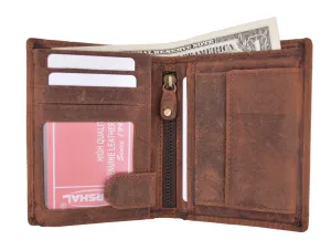 MustHave Deal Surprise Offer Now Vintage Look Genuine Leather Rfid Blocking European Style Bifold Trifold Wallet With Id Window Rfid518Htc