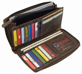 Vintage Leather Wallets For Women Rfid Blocking Zip Around Credit Card Holder Phone Wristlet Clutch Mega Discount Event Big Savings Today