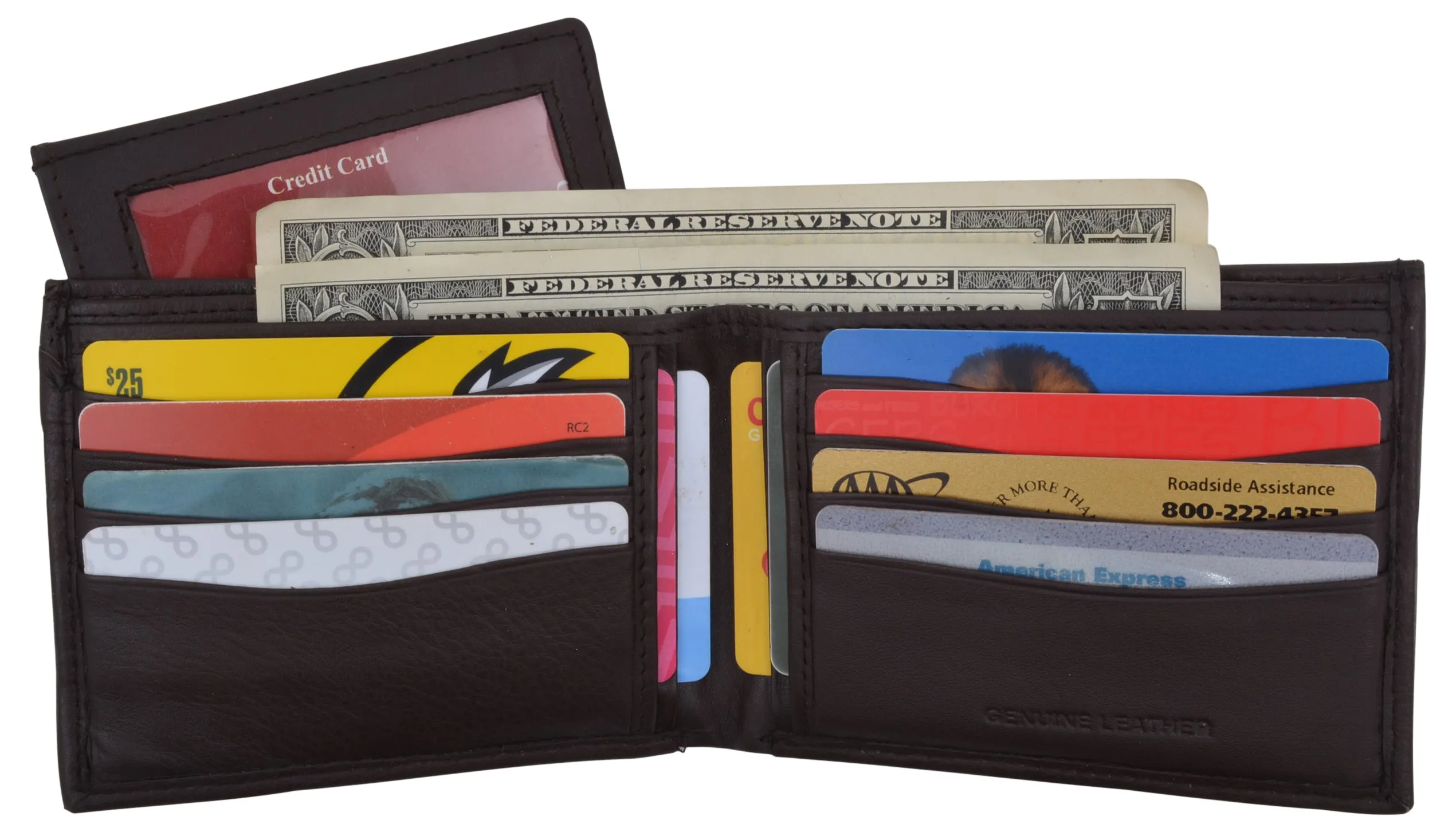 Trending Deals Today Men'S Premium Leather Rfid Bifold Wallet W/ Removable Front Id Card Holder