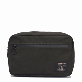 Barbour Field Canvas Washbag Olive/Black Gift Sale Event MustHave Items