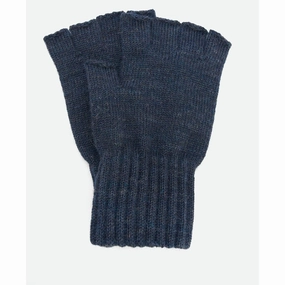 Big Sale Today Clearance Blowout Barbour Fingerless Mens Lambswool Gloves - Navy