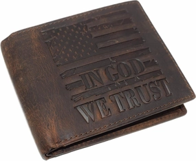 Distressed Vintage Leather Patriotic American Flag Wallet - Western Style In God We Trust Rfid Blocking Leather Us Flag Men'S Bifold Wallet (Vintage Black) Shop Save Big