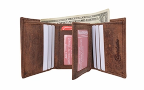 New Rfid Blocking Mens Vintage Soft Genuine Leather Classic Trifold Wallet  Rfid1107Htc Clearance Sale Instant Savings Deal