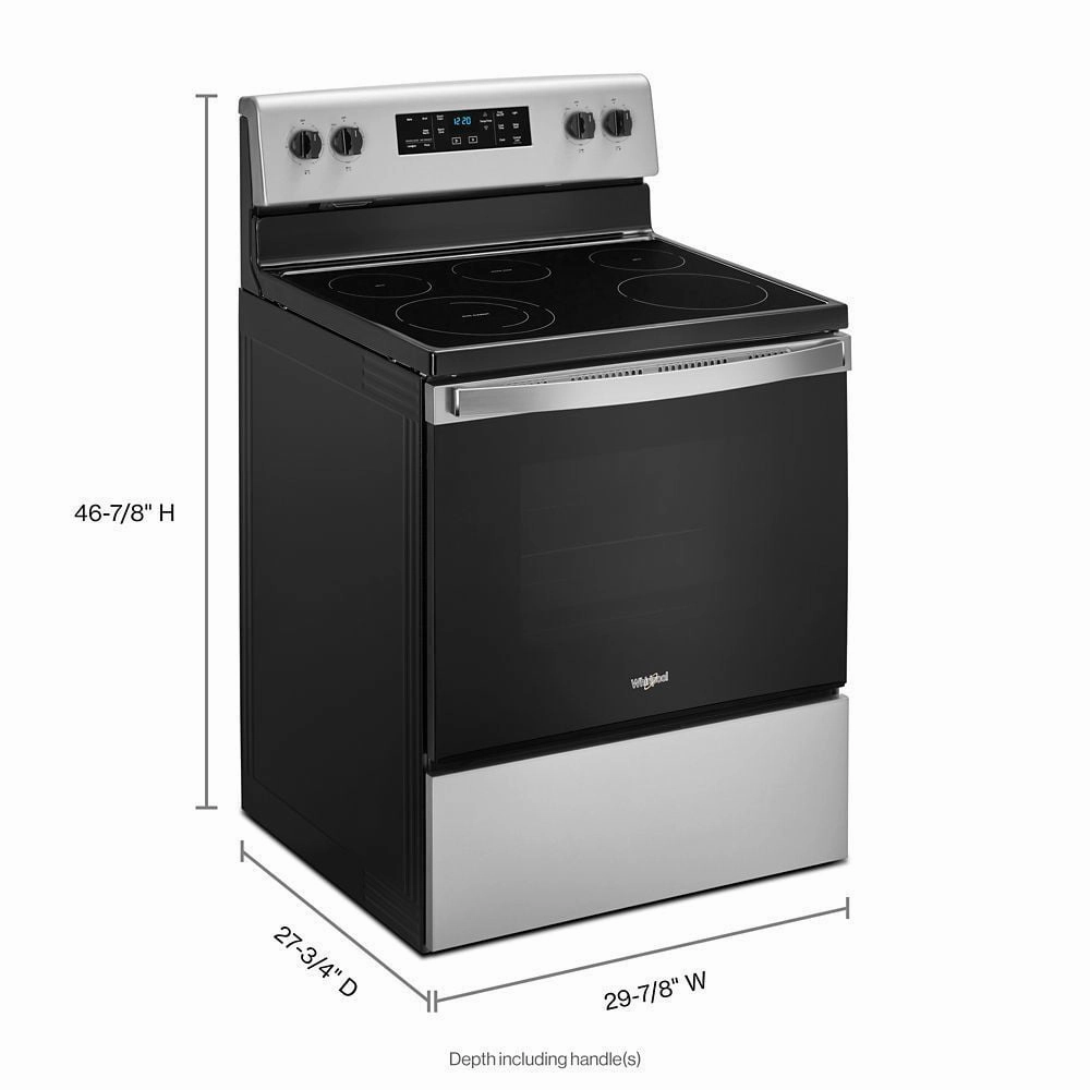 Whirlpool WFE505W0JS 5.3 Cu. Ft. Whirlpool Electric Range With Frozen Bake Technology.