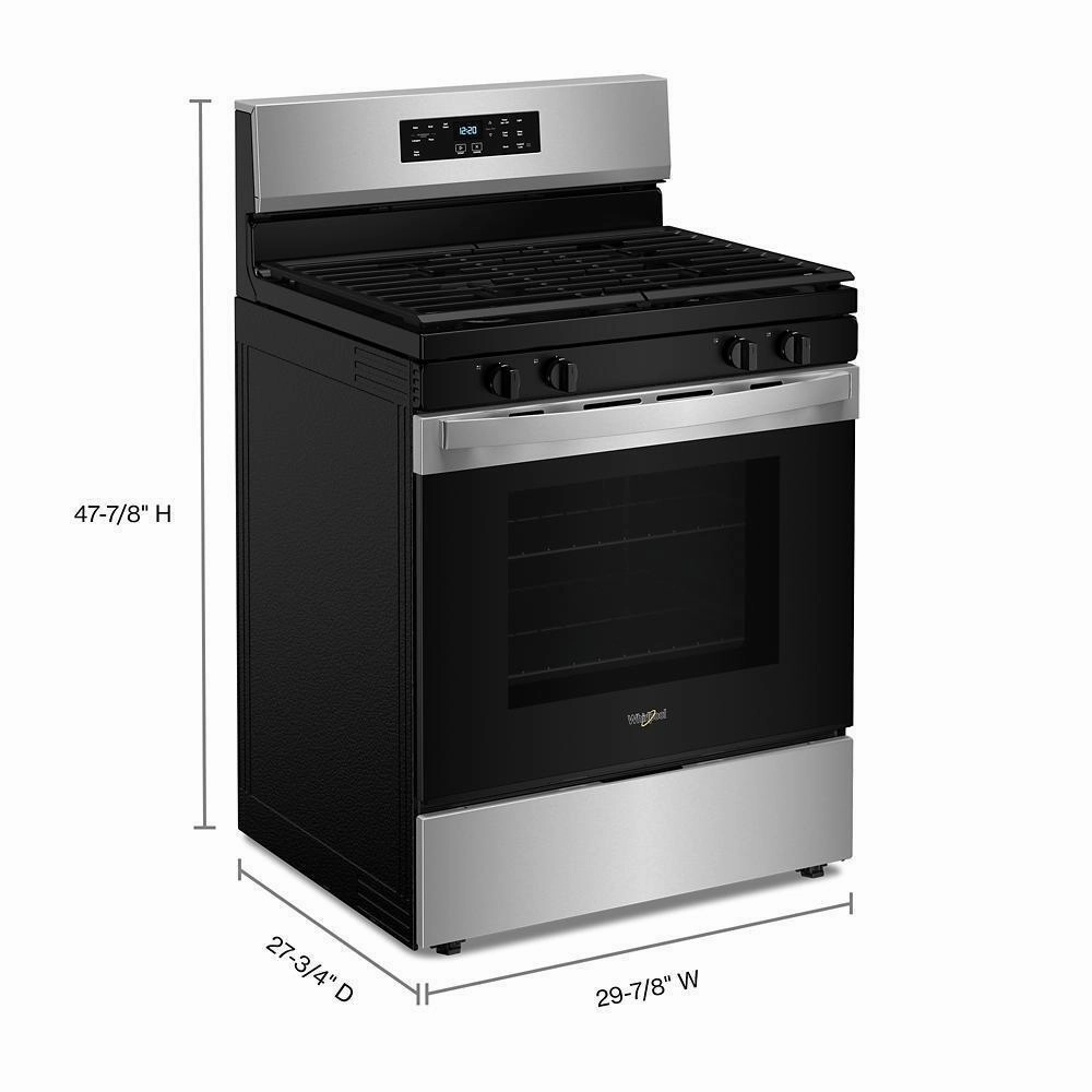 Whirlpool WFGS3530RS 30-Inch Self Clean Gas Range With No Preheat Mode