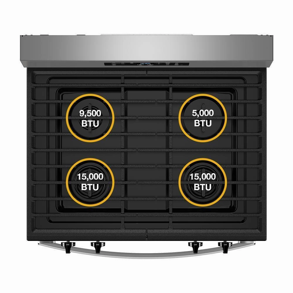 Whirlpool WFGS3530RS 30-Inch Self Clean Gas Range With No Preheat Mode