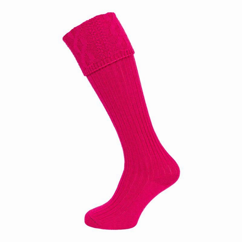 Trending Now Offer Hot Pick Sale William Powell Glenmore Ladies Shooting Socks - Fuchsia
