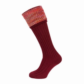 William Powell Katrine Ladies Merino Shooting Socks - Burgundy Big Savings Alert