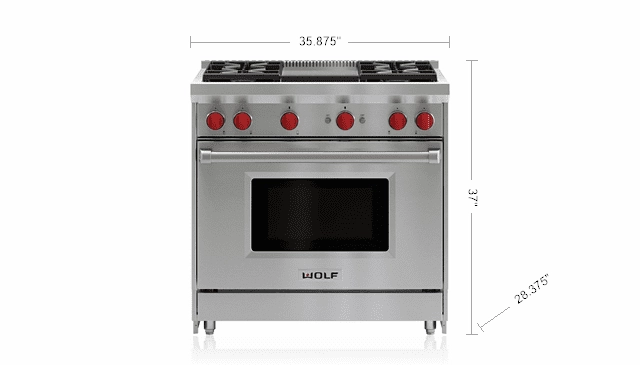 Wolf GR364G 36" Gas Range - 4 Burners And Infrared Griddle