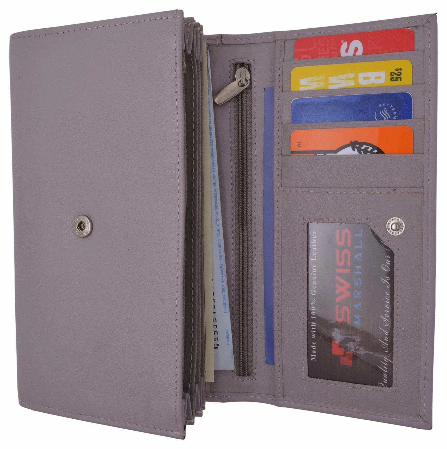 Women Rfid Blocking Real Leather Wallet - Clutch Checkbook Wallet For Women Save Today Only Limited Time Discount