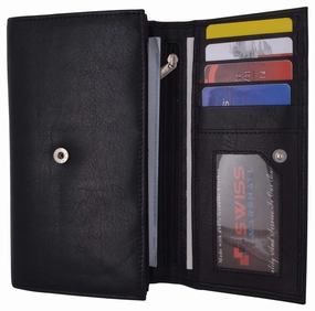Women Rfid Blocking Real Leather Wallet - Clutch Checkbook Wallet For Women Sweet Deal Inside