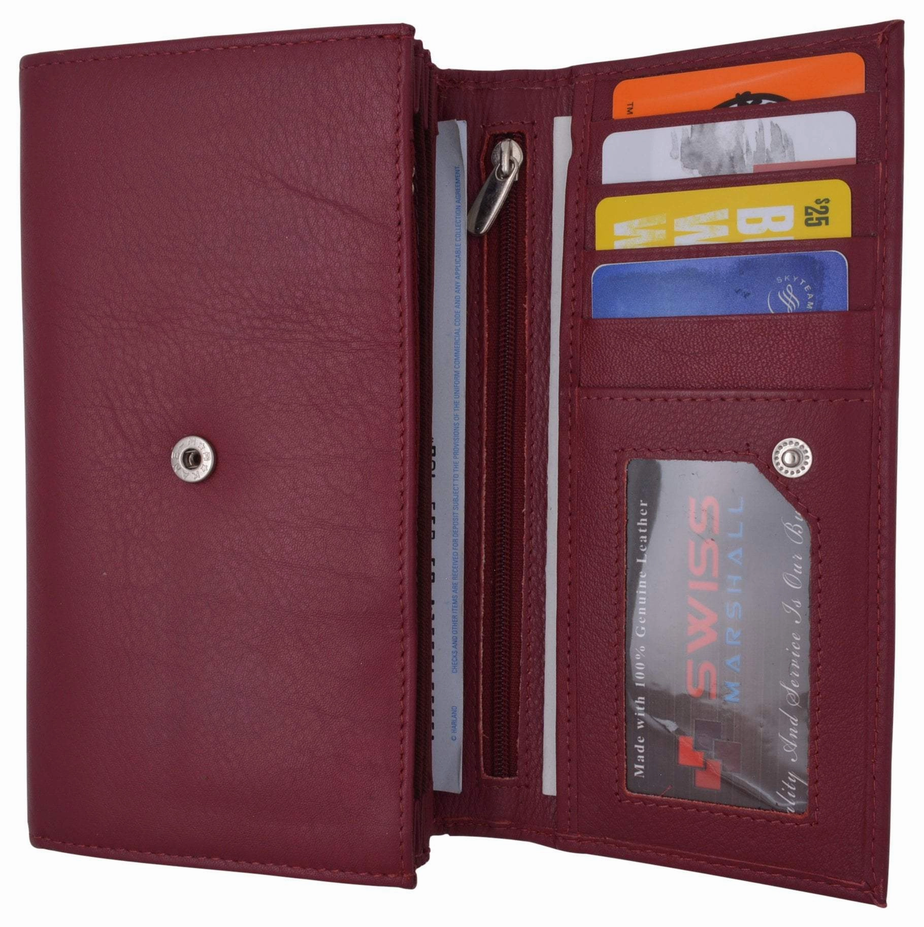 Price Slash Today Today Only Discount Alert Women Rfid Blocking Real Leather Wallet - Clutch Checkbook Wallet For Women