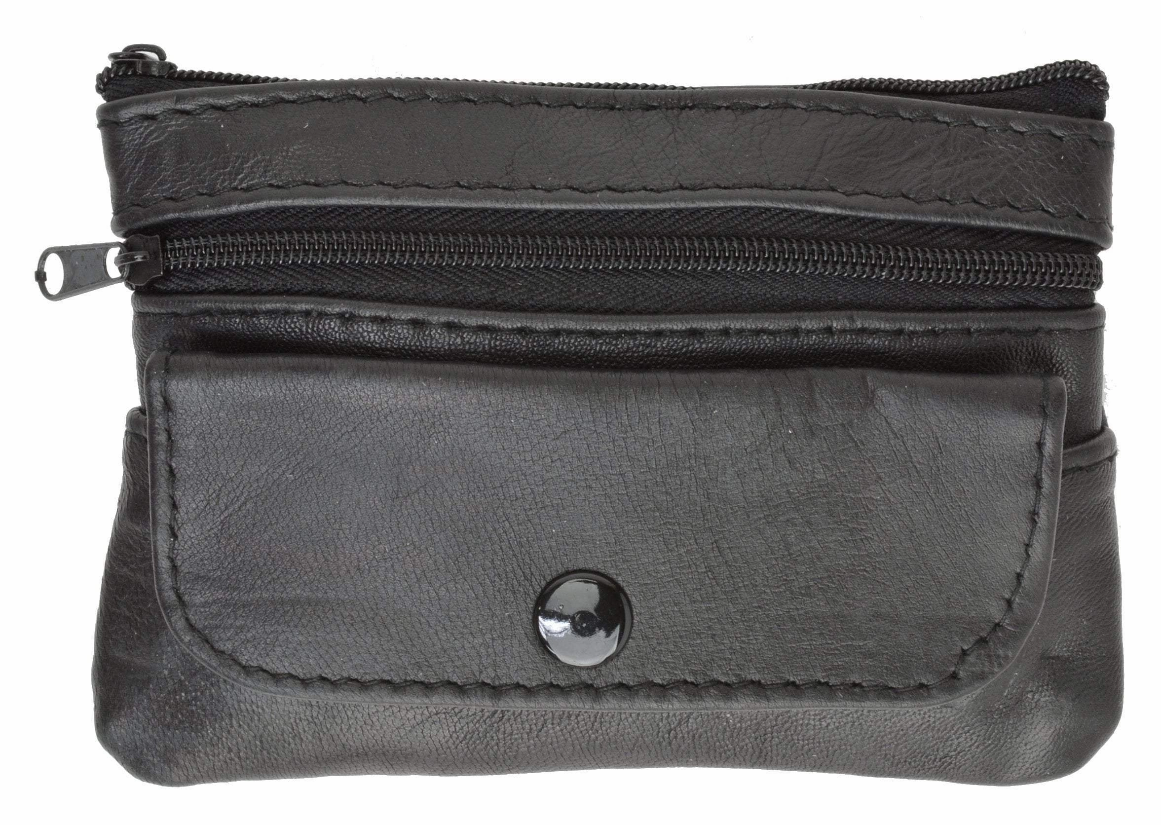 Women'S Black Genuine Leather Coin Change Purse W/ Key Rind & Snap Pocket Hot Offer Ending Soon Instant Hot Deal