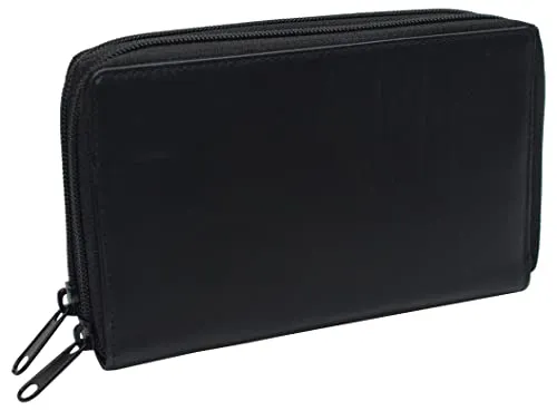 Shop the Best Deals Today Only Steal Women'S Rfid Blocking Double Zipper Smartphone Leather Wallet With Removable Checkbook Holder