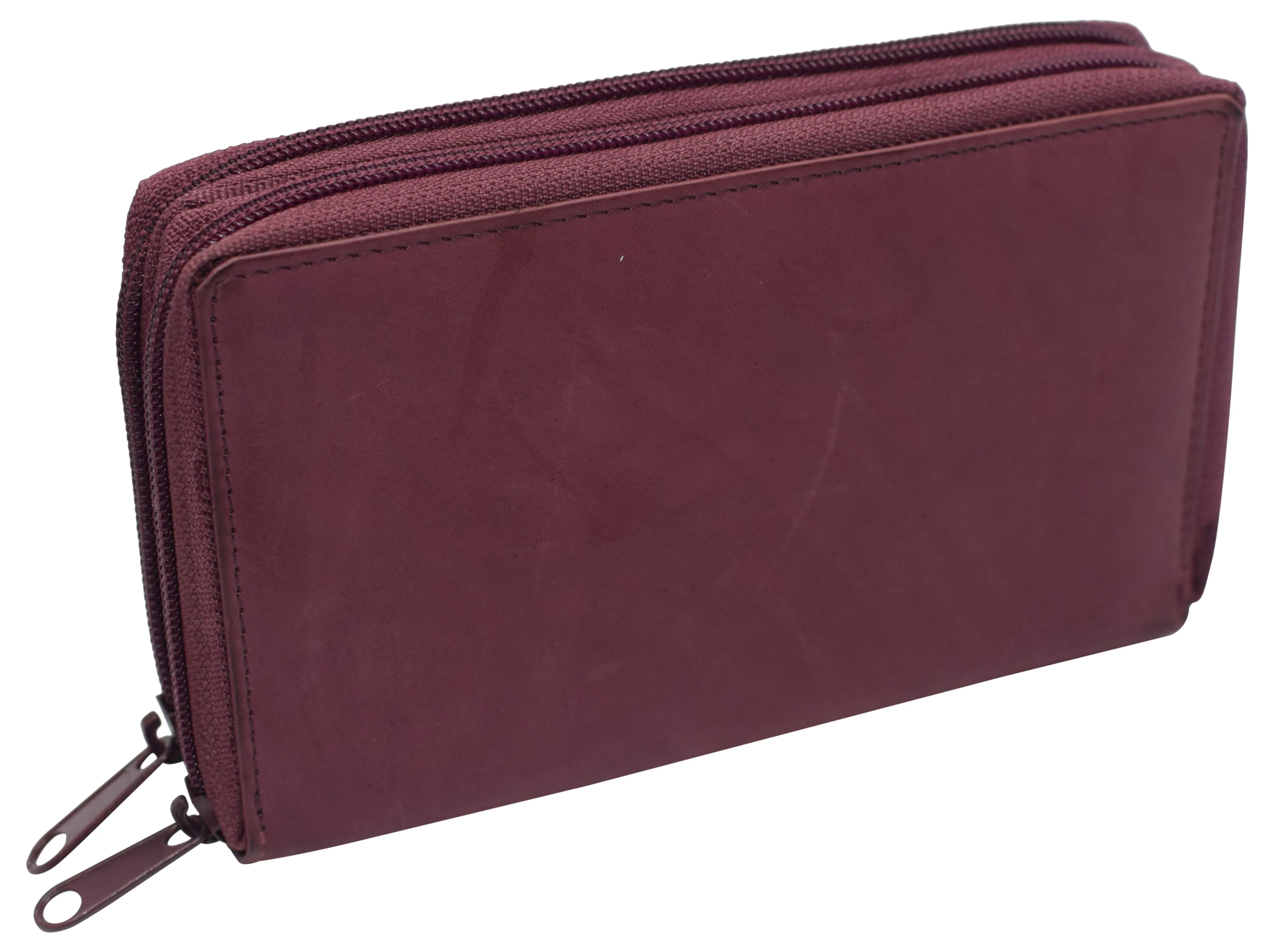 Women'S Rfid Blocking Double Zipper Smartphone Leather Wallet With Removable Checkbook Holder Flash Sale Now