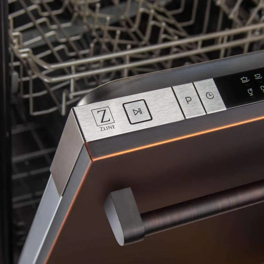 ZLINE 18' Dishwasher in Oil-Rubbed Bronze with Stainless Tub and Traditional Style Handle (DW-ORB-H-18)