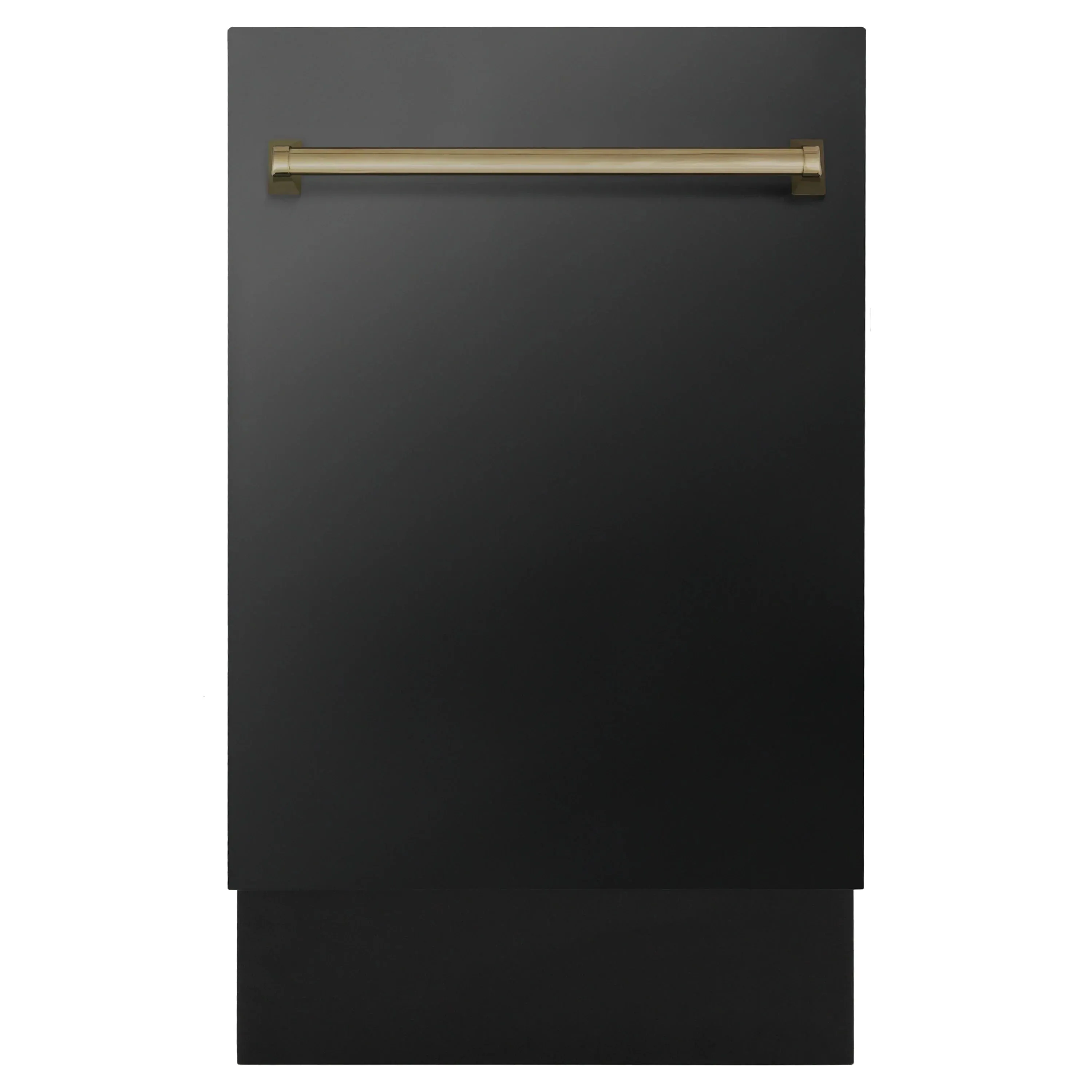 ZLINE 18-Inch Autograph Edition Tall Tub Dishwasher in Black Stainless Steel with Champagne Bronze Handle (DWVZ-BS-18-CB)