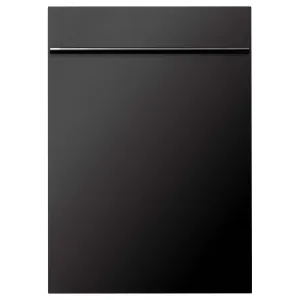 ZLINE 18-Inch Compact Black Stainless Steel Top Control Dishwasher with Stainless Steel Tub and Modern Style Handle, 40dBa (DW-BS-H-18)