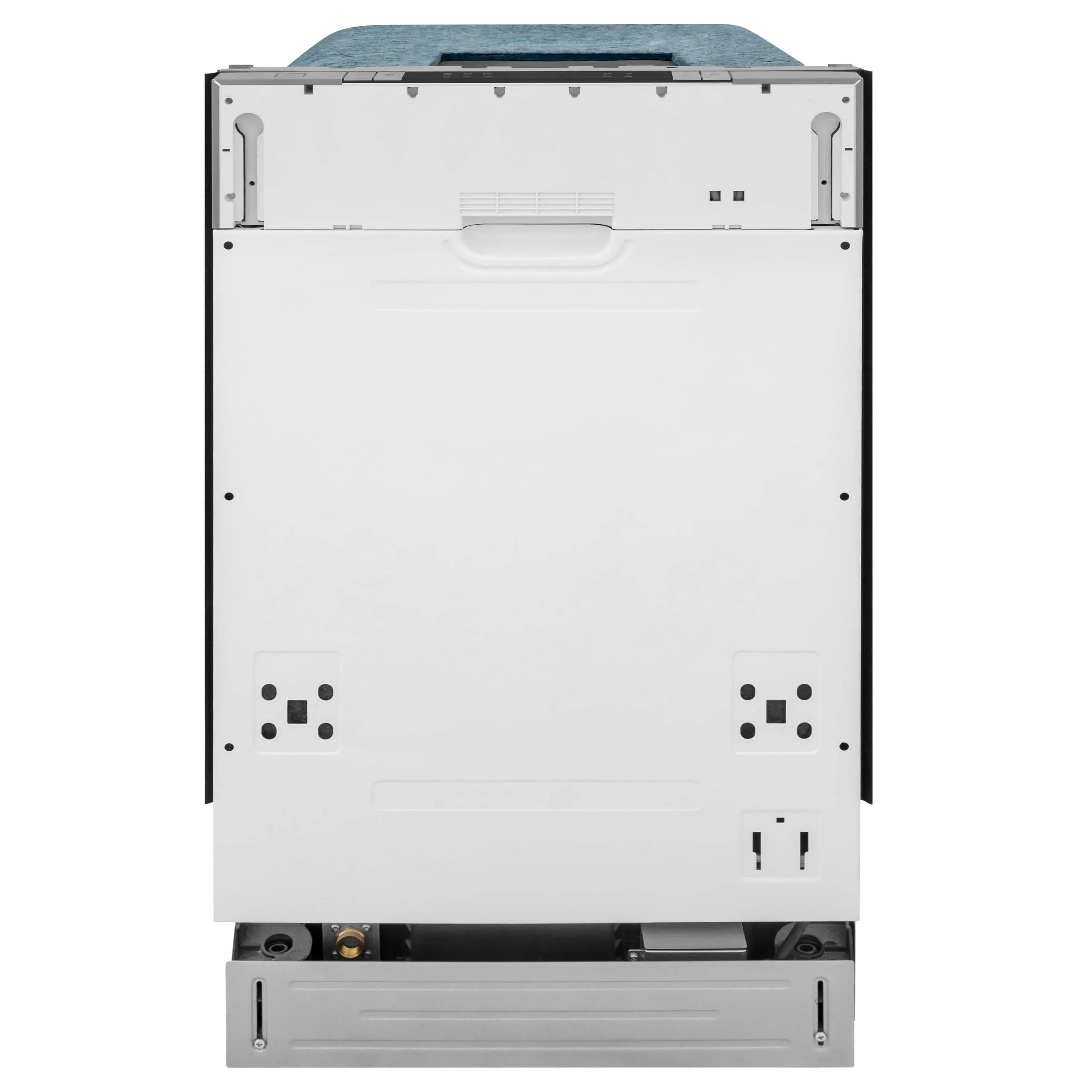 ZLINE 18-Inch Compact Black Stainless Steel Top Control Dishwasher with Stainless Steel Tub and Modern Style Handle, 40dBa (DW-BS-H-18)