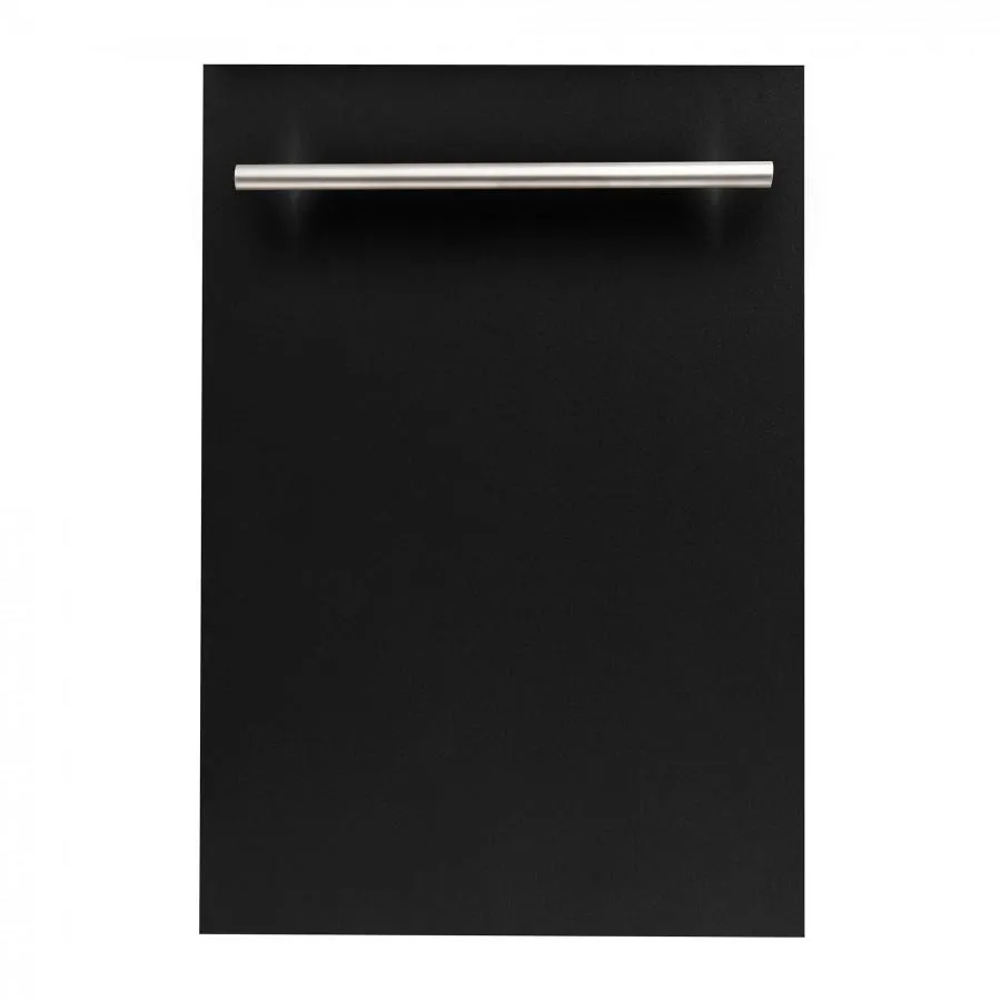 ZLINE 18-Inch Dishwasher in Black Matte with Stainless Steel Tub and Modern Style Handle (DW-BLM-H-18)