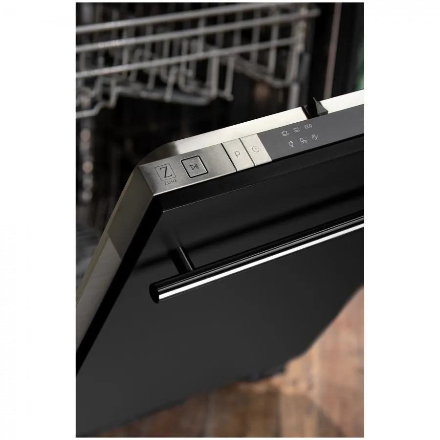 ZLINE 18-Inch Dishwasher in Black Matte with Stainless Steel Tub and Modern Style Handle (DW-BLM-H-18)