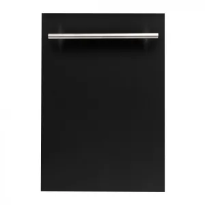 ZLINE 18-Inch Dishwasher in Black Matte with Stainless Steel Tub and Modern Style Handle (DW-BLM-H-18)