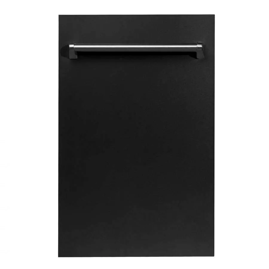 ZLINE 18-Inch Dishwasher in Black Matte with Stainless Steel Tub and Traditional Style Handle (DW-BLM-18)