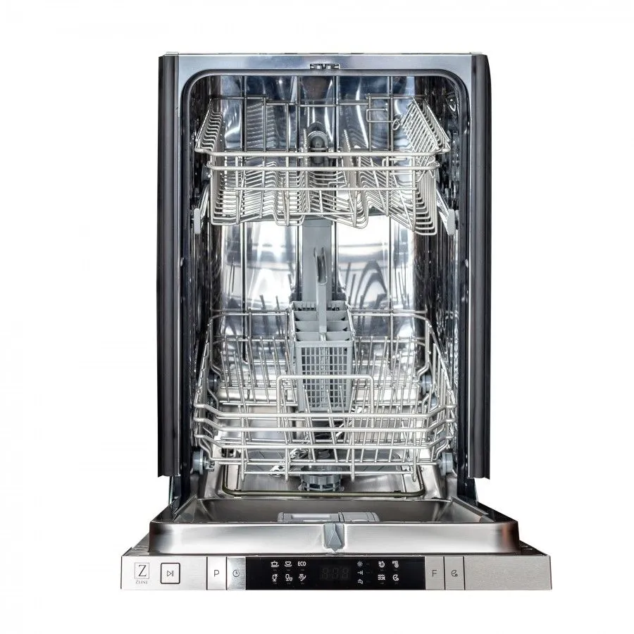 ZLINE 18-Inch Dishwasher in Black Stainless Steel with Traditional Handle (DW-BS-18)