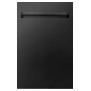 ZLINE 18-Inch Dishwasher in Black Stainless Steel with Traditional Handle (DW-BS-18)
