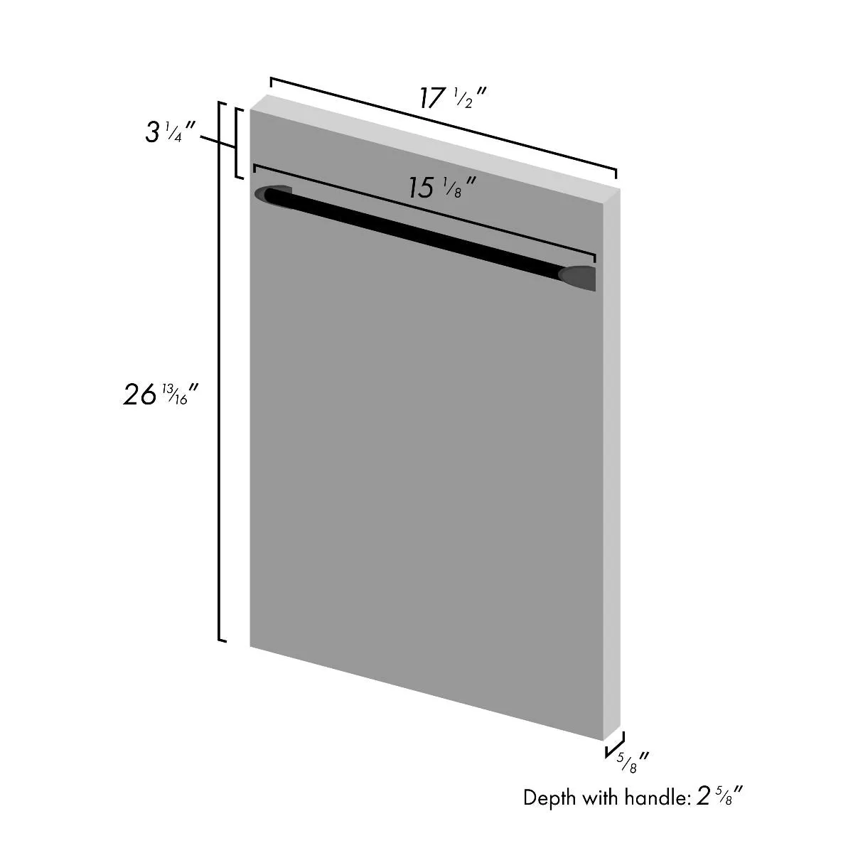 ZLINE 18-Inch Dishwasher in Black Stainless Steel with Traditional Handle (DW-BS-18)