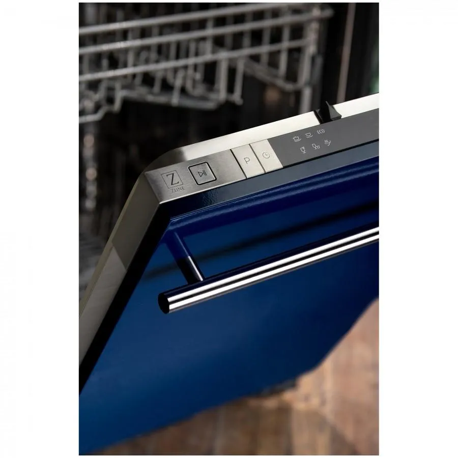 ZLINE 18-Inch Dishwasher in Blue Gloss with Stainless Steel Tub and Modern Style Handle (DW-BG-H-18)