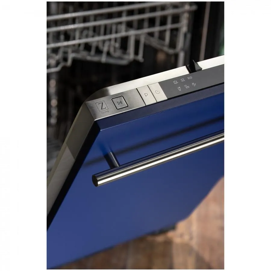 ZLINE 18-Inch Dishwasher in Blue Matte with Stainless Steel Tub and Modern Style Handle (DW-BM-H-18)