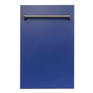 ZLINE 18-Inch Dishwasher in Blue Matte with Stainless Steel Tub and Traditional Style Handle (DW-BM-18)