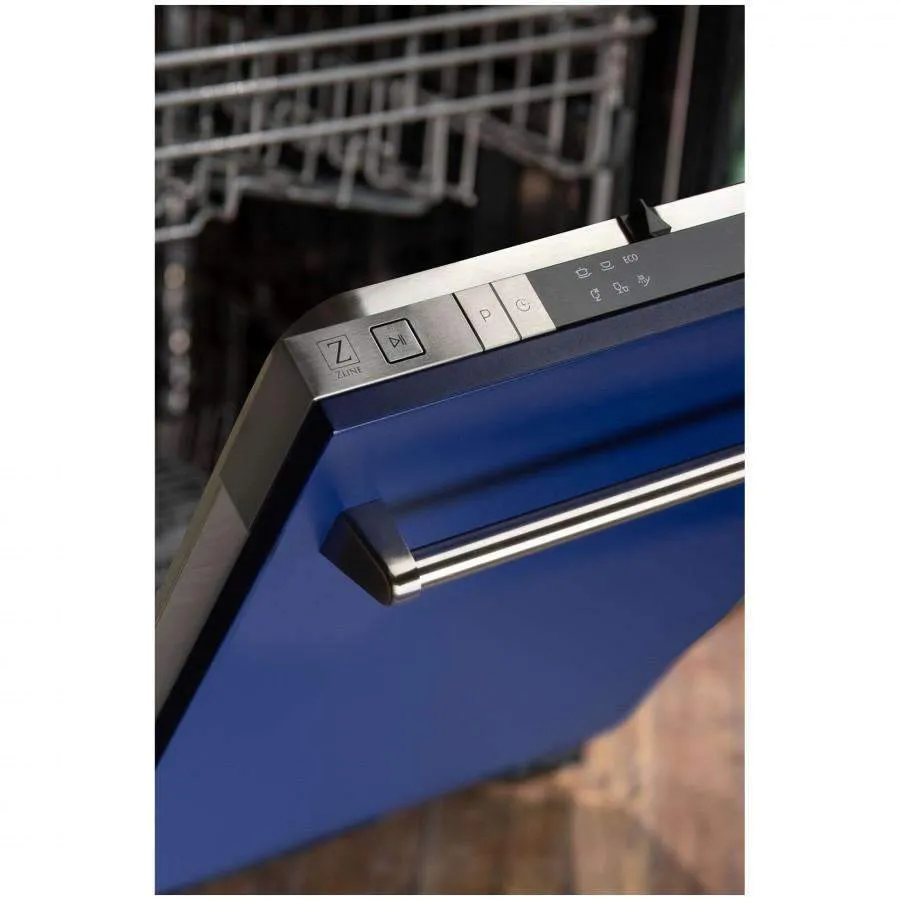 ZLINE 18-Inch Dishwasher in Blue Matte with Stainless Steel Tub and Traditional Style Handle (DW-BM-18)