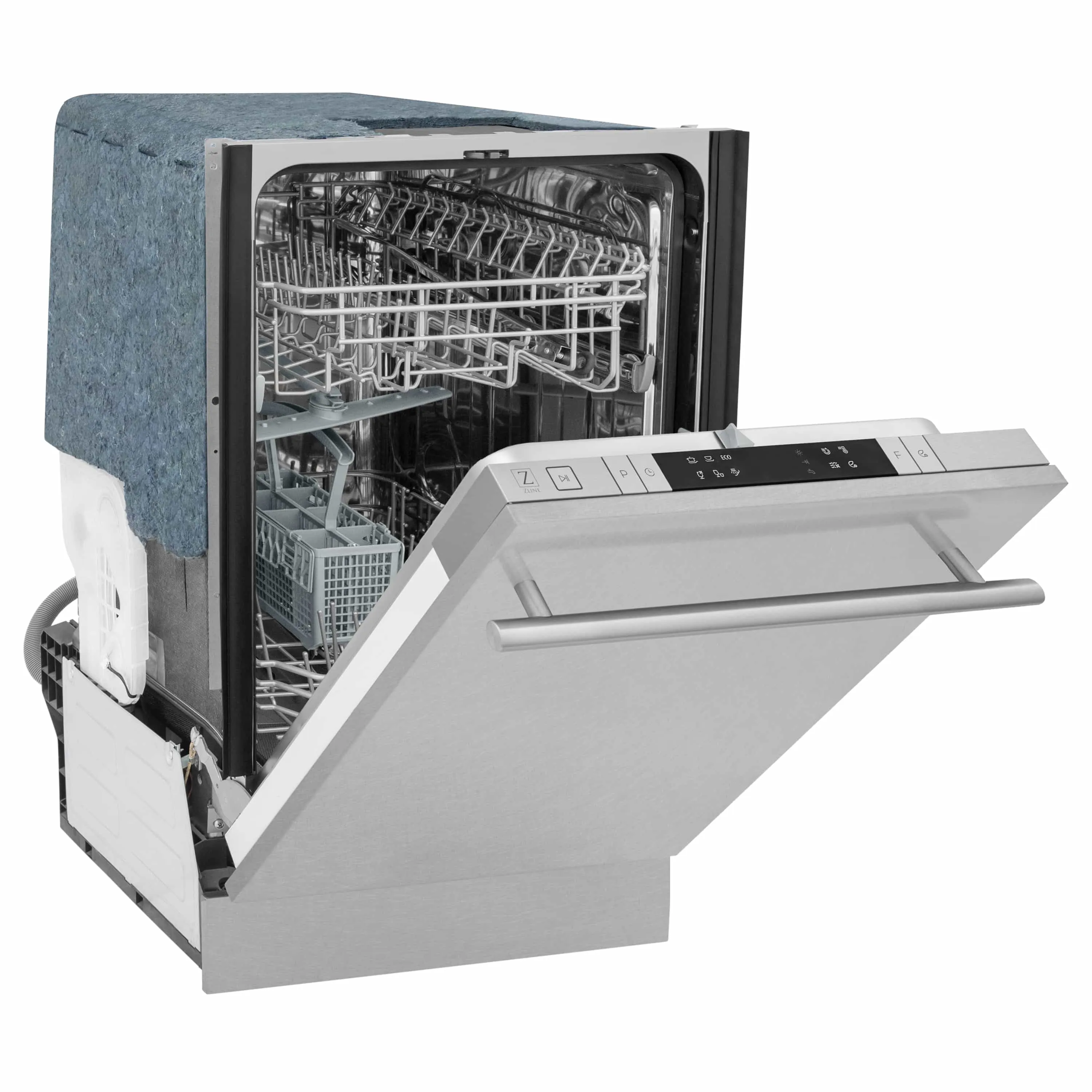 ZLINE 18-Inch Dishwasher in DuraSnow Stainless Steel with Stainless Steel Tub and Modern Style Handle (DW-SN-18)