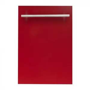 ZLINE 18-Inch Dishwasher in Red Gloss with Stainless Steel Tub and Modern Style Handle (DW-RG-H-18)