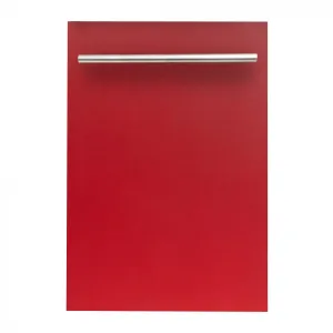 ZLINE 18-Inch Dishwasher in Red Matte with Stainless Steel Tub and Modern Style Handle (DW-RM-H-18)